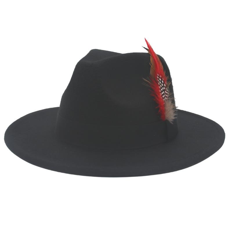 Wind Jazz Hat Square Ribbon Top Hat Gentleman Lady Woolen Hat Felt Hat Hat