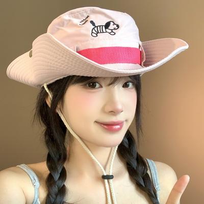 Pink Puppy Mountaineering Hat Fisherman Hat Children Summer Fishing Hat Outdoor Camping Hiking Sun Hat