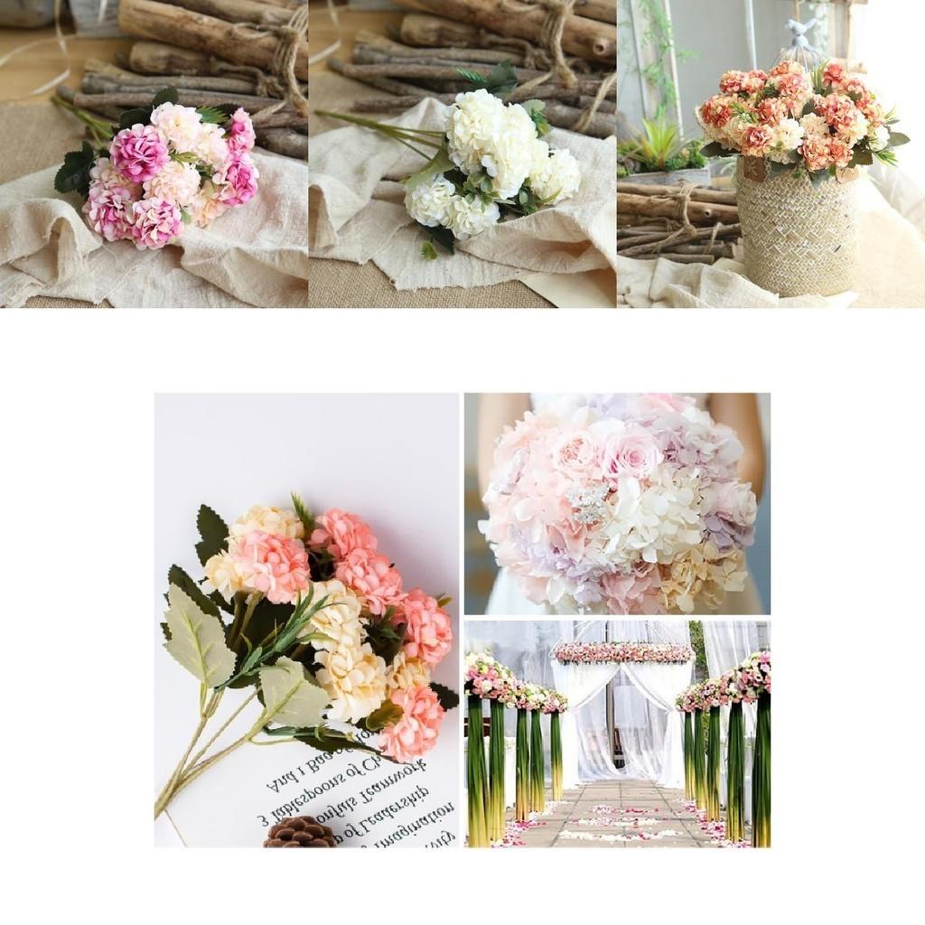 Luxuriöse 10 Köpfe Künstliche Seidenhortensie Kunstblumen für stilvolle Innendekoration