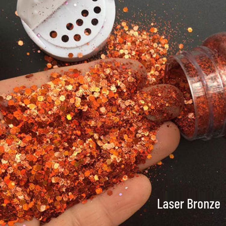 100ml Gold Glitter Nail Art Sequins Powder for Phone Case Decorations
