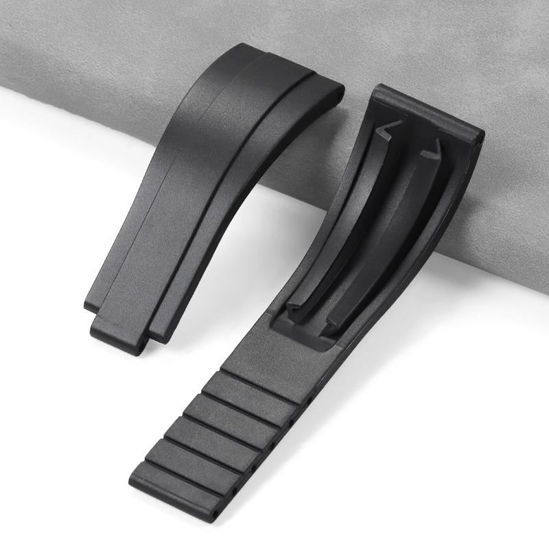 20mm for Rolex Rubber Band Watch GMT Daytona Submariner Silicone Waterproof Curved End Replacement Sport Watchband Fold Buckle