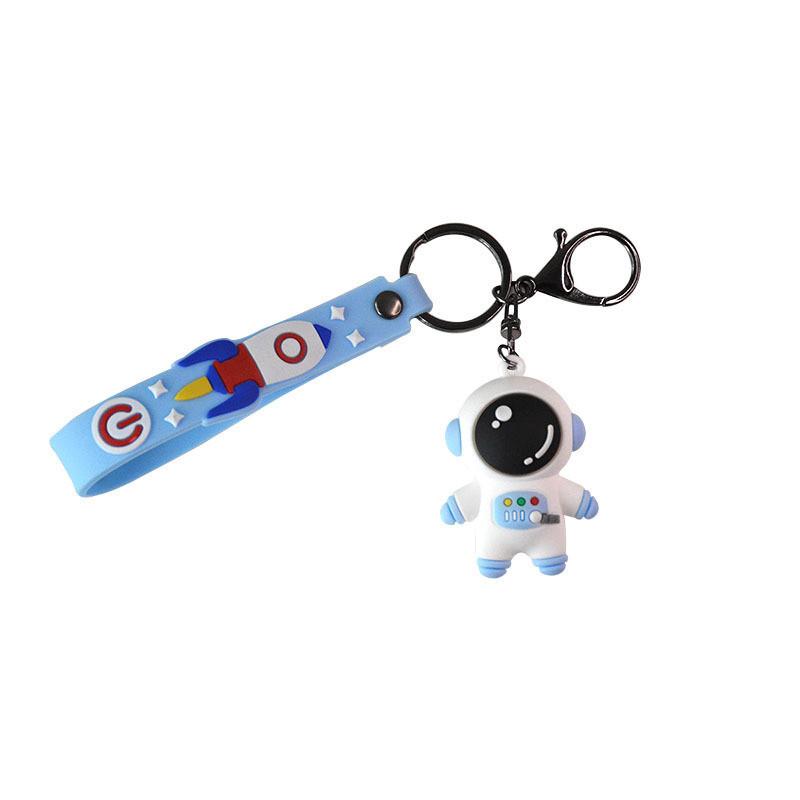 Adorable Cartoon Astronaut Silicone Keychain Cute Couple Bag Charm Creative Gift