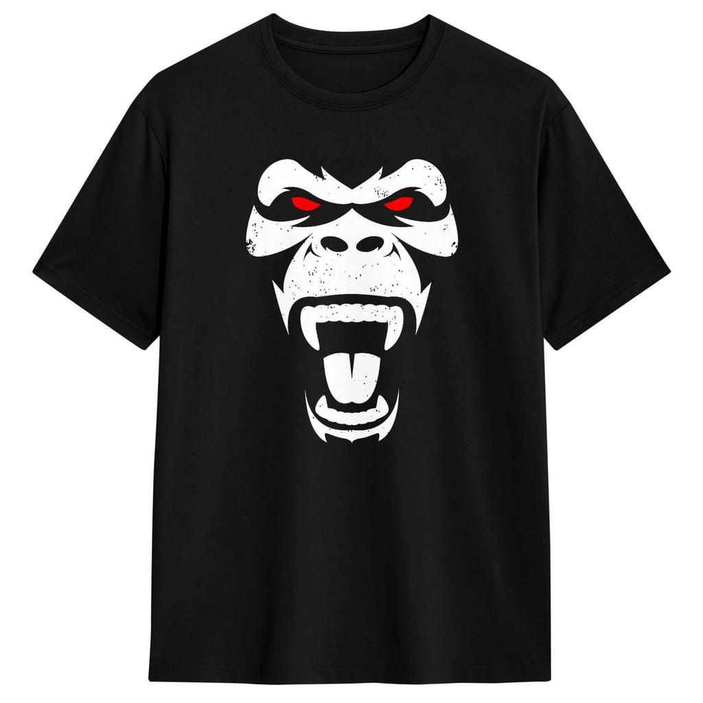 Harajuku T Shirt Angry Gorilla 100 Cotton T Shirts Fashion Tshirt for Unisex Summer Y2K Classic Printed Short Sleeve Tees Tops