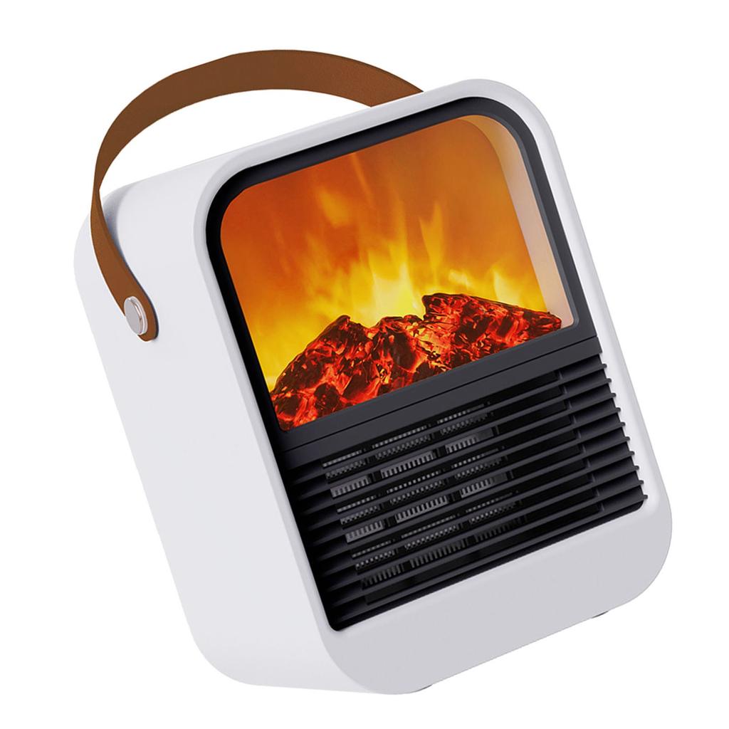 Portable Space Heater with Realistic Flame Overheat Protection Mini Electric Fireplace Heater for