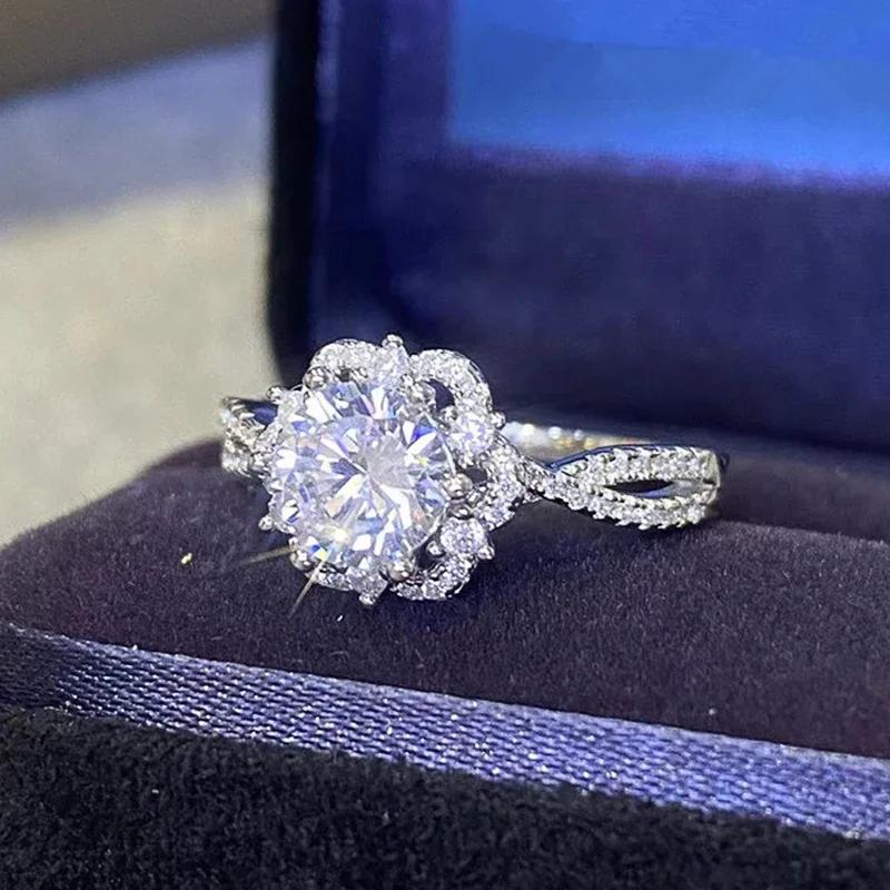 2026 flower shaped cubic zirconia women s wedding ring, elegant accessory, engagement party, fashionable luxury Zircon 6