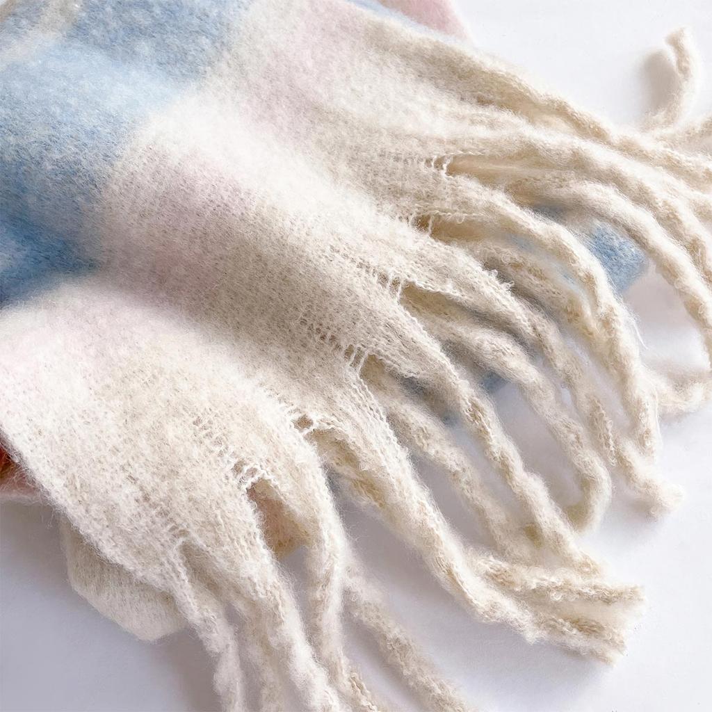 Faux Cashmere Winter Warm Women Scarf Multicolor Soft Blanket Wrap Shawls Foulard Pashmina Neckerchief Tassel Bufanda