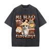 Mihao Fine Shyt Cats Sushi Meme Graphic Washed Distressed Loose Streetwear Tops for City Walks