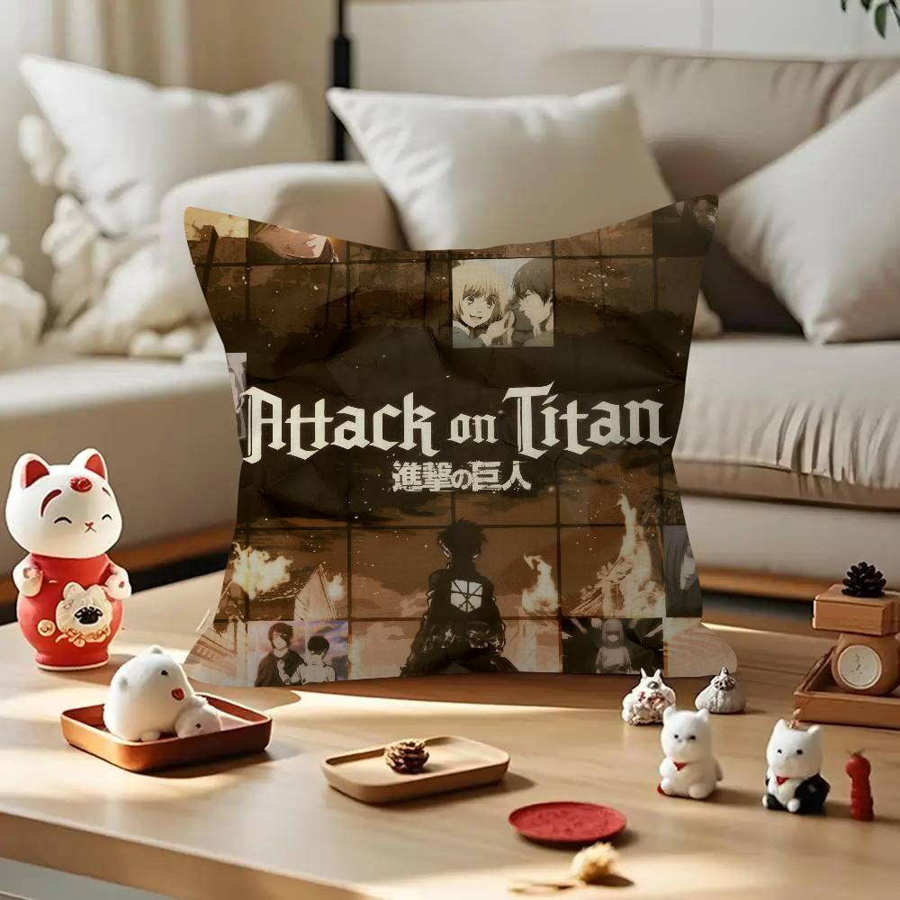 Anime Attacks On Titan   Cushion Cover Car Throw Pillow Case For Sofa Car Christmas Gift