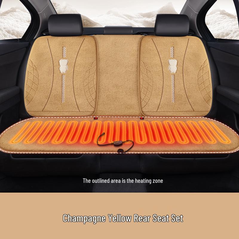 Cartoon Plush Heated Car Seat Cushion, 12V Non-slip Warming Pad