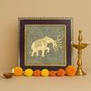 Seven Trunk Elephant Pyrite Wall Frame for Home Decor, Vastu Item for Wealth, Success & Positivity, Gift for Men & Women, 19x19x1 Cm (1 Pc