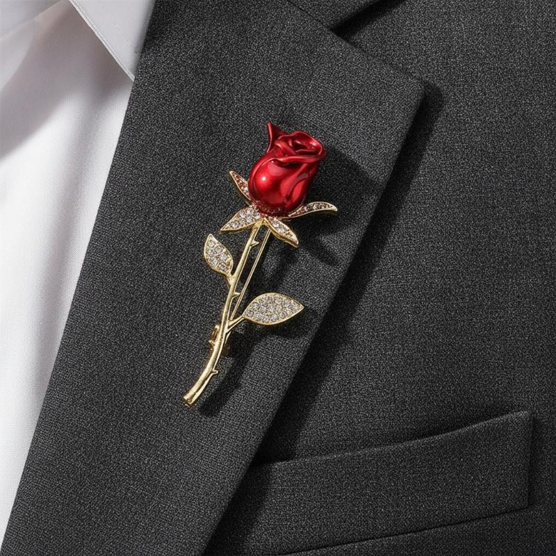 Kreatywne Piękne Broszki z Kryształkami w Kształcie Kwiatu Róży Dla Kobiet Elegancka Szpilka z Kwiatem Letnie Wesele Impreza Walentynkowy Prezent