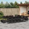 VidaXL Garden Dining Set 17 Pcs Cushions Black Braided Resin 3278130