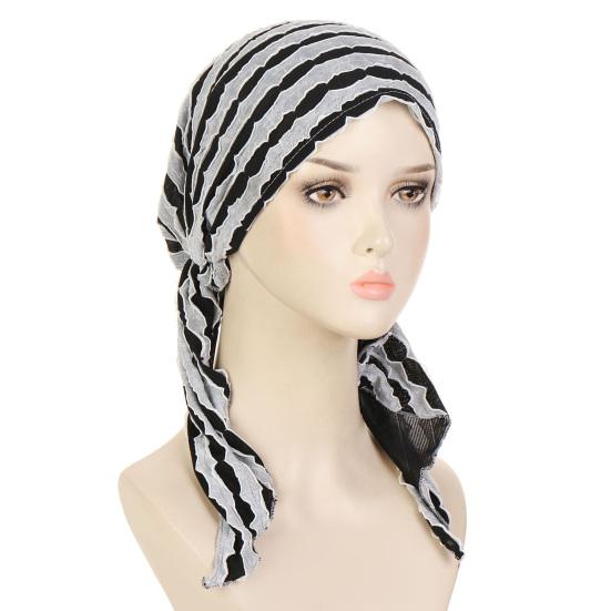 Solid Color Ruffle Slouchy Hat Soft Women Elastic Hair Bonnet Night Sleeping Cap Braids Long Curly Hair Wrap Skull Cap