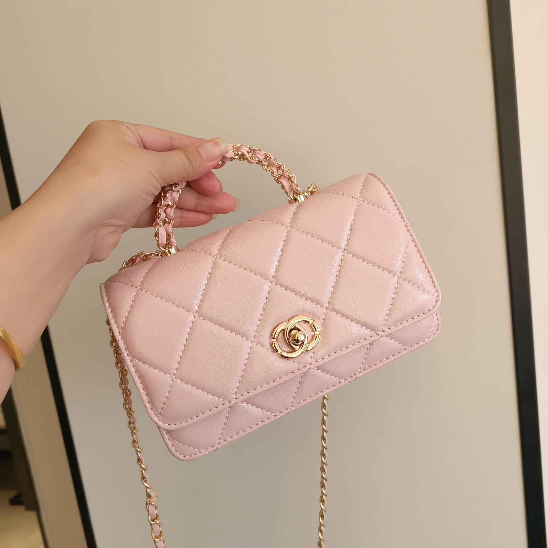 High quality bags Dameshandtas, Echt Lederen Tas, Nieuwe Modieuze en Veelzijdige Dameshandtas, Enkele Schouder Crossbody Tas roze