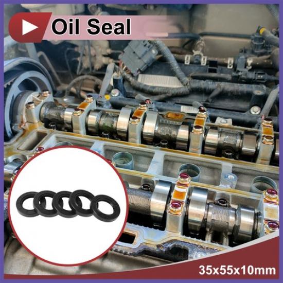 Rotary Shaft Seal Oil Seal Nitrile 70 Durometer Rubber 35x55x10mm 5 Pcs