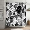 ~O~Black White Geometric Print Shower Curtain Modern Bathroom Decor Waterproof Fabric for Home Bathrooms Available in Various Si