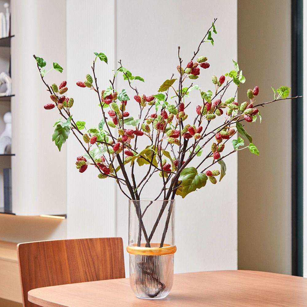 

Flexible Artificial Mulberry Branches Plastic Simulation Fruits Tree Home Garden Decor фіолетовий