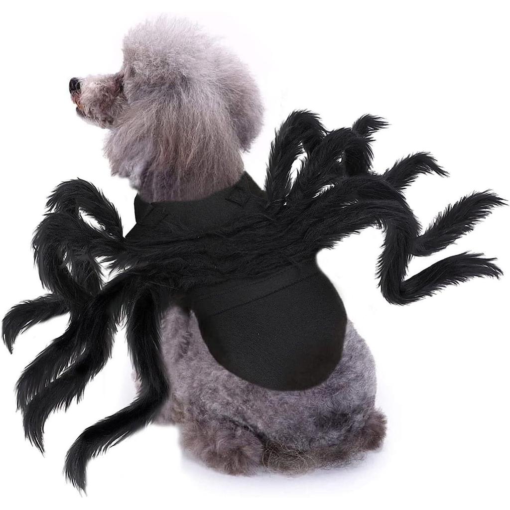 Costume da Ragno per Cani Travestimento Halloween Animale Domestico Animale Morbido Costume Cappotto Ragni Tema Accessori Cosplay