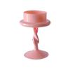 5.9 /7.87 Inch Pink Glass Candle Holders for Big Tealight Wedding Decoration Candlestick Party Candle Holder Candlelight Dinner