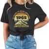 60th Birthday Shirts for Women Vintage 1965 T Shirts 60th Birthday Party T-Shirt Casual Tee Tops