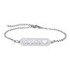 Vnox Free Custom Personalized Name Bracelets for Women Girls Jewelry,Customized Gold Color Stainless Steel Chain Wristband Gift