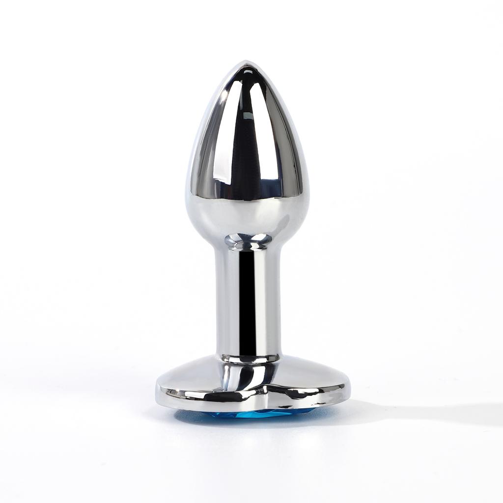 Heart Shaped Jewel Anal Plug Stainless Steel Crystal Removable Waterproof Butt Plug Stimulator Sex Toys for Men Women Metal