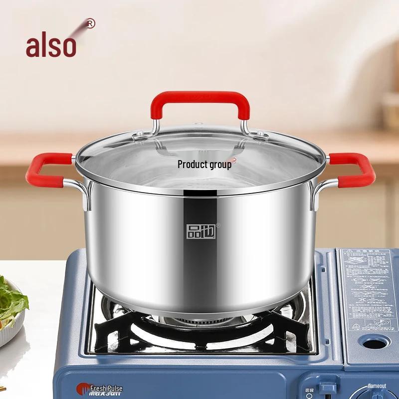 Pin Ye 24cm Jiangshan Red 304 Stainless Steel Deep Soup Pot 24cm