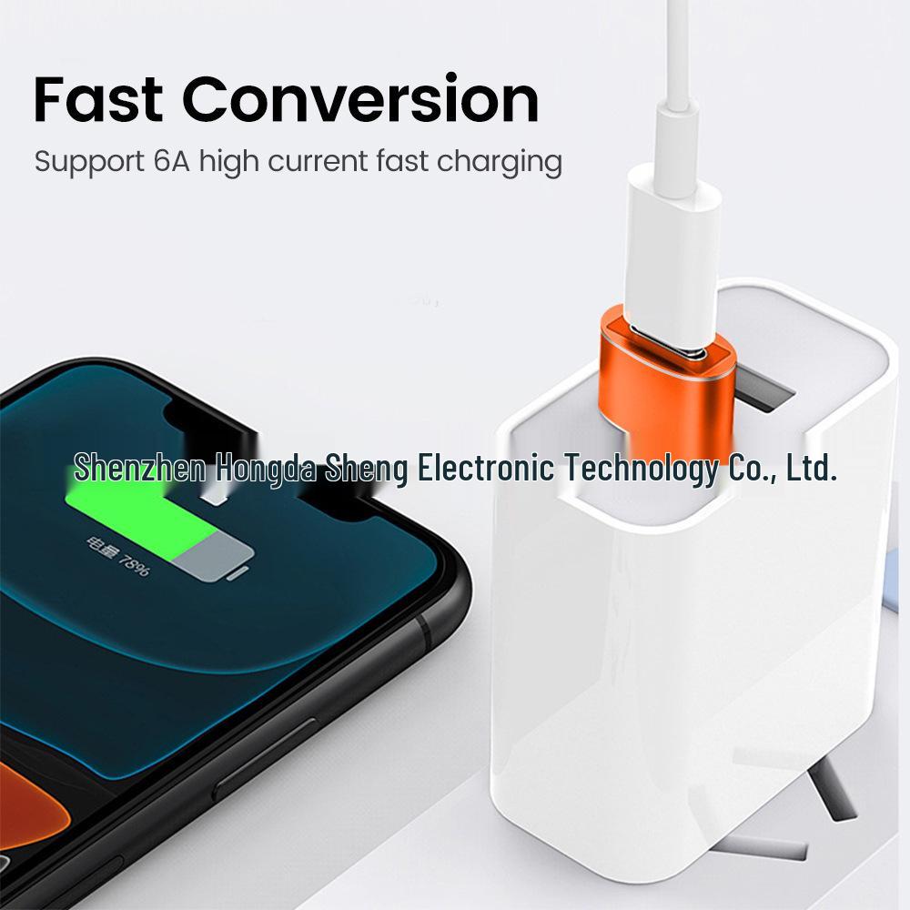 USB To Type-C Male To Female Charger, 6A Mobile Phone Adapter & USB-C Port Converter
