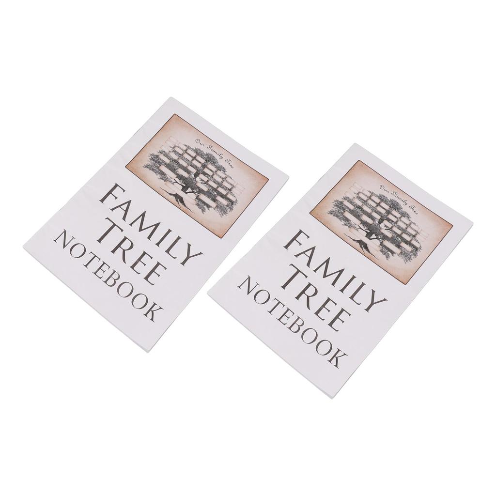 2Pcs Family Tree Notebook 16 Pages Double Sides Family History Record Book Workbook for Family Office Stationery