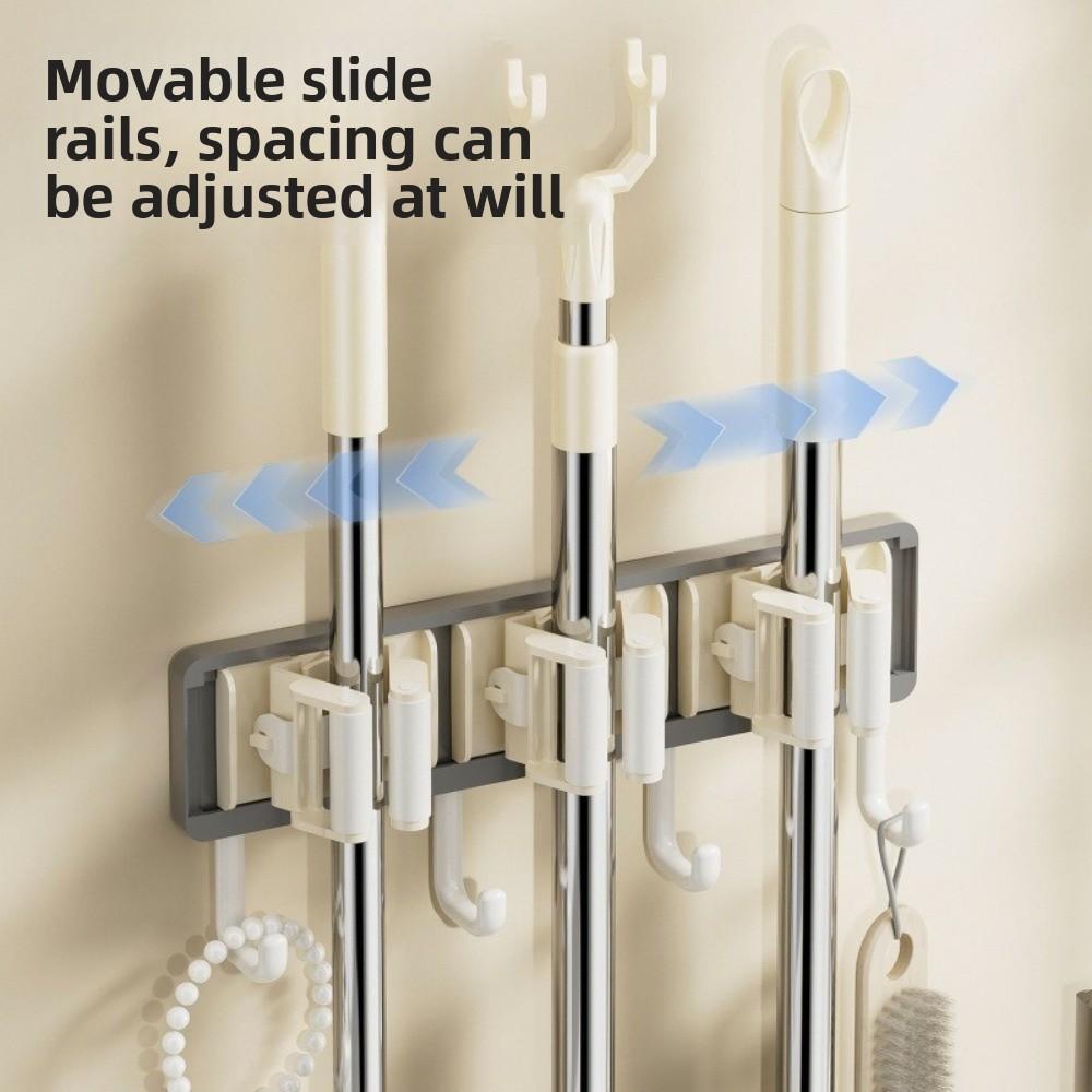 Clip Design Wall Mounted Mop Clip Plastic Broom Hook Mop Broom Organizer Rack  Household Storage