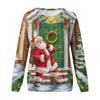 Women's Casual Neck Long Sleeve Raglan Christmas Print Pullover Sweatshirt