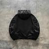 Sweat à capuche zippé unisexe Streetwear avec col amovible en fausse fourrure, graphique imprimé, coupe ample, veste d'hiver