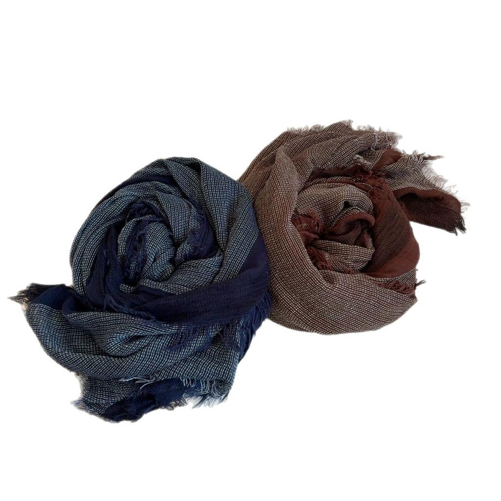 Vintage Men's Long Scarf Cotton Blend Fringed Unisex Scarves Tassel Long Shawl Autumn Winter Women Bufanda Wraps