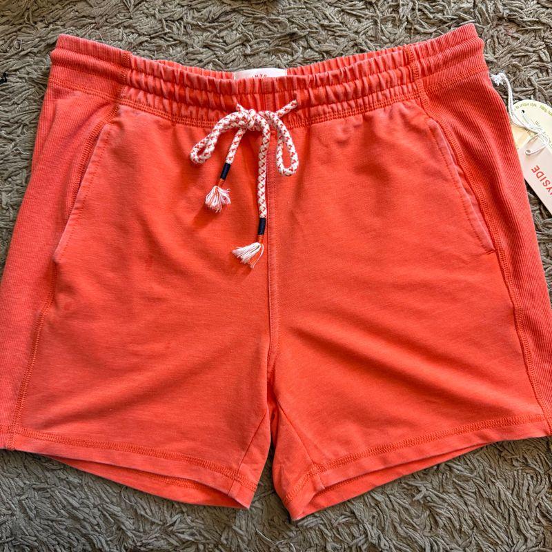 

American Retro Fashion Washed and Worn Sports Shorts American Casual Style Orange XL