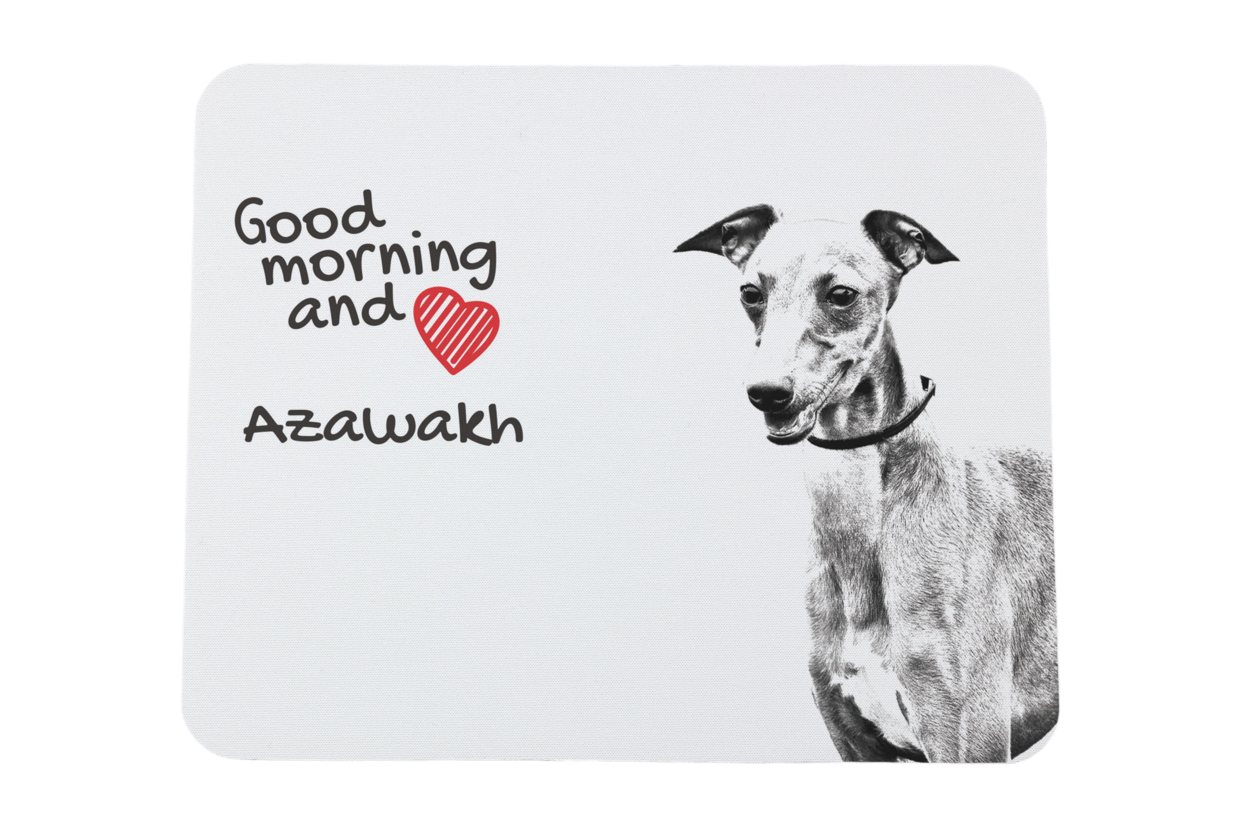 

Azawakh, Tuareg Sloughi - mouse pad with print, personalized dog-themed mouse pad, unique gadget for an office worker by Art-Dog brand білий