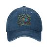 Beautiful Peacock Feathers Washed Denim Cap Casual Baseball Caps Adjustable Hat Summer Unisex Baseball Hats