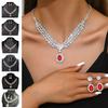 Sparkling Women's Rhinestone Jewelry Set Water Drop Pendant Crystal Jewelry Set  Party Banquet