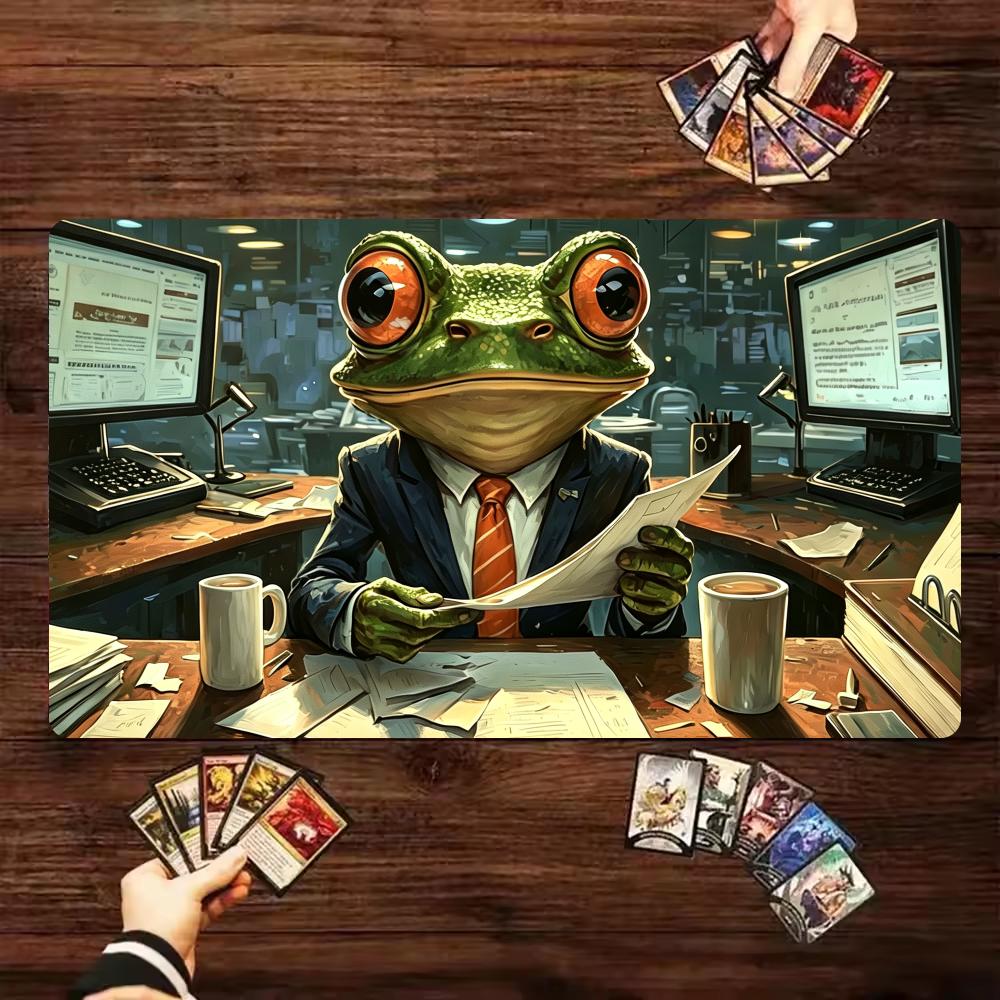 Tappetino Gioco TCG Rana Divertente da Ufficio 24"X14" Tappetino Gioco Magic Accessorio per Gamer Tappetino per Laptop Accessori da Tavolo MTG Giochi di Carte Collezionabili