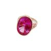 Purple Gold Pink Stone Ring Fashion Rose Gold Plated Luxury Atmospheric Oval Ring