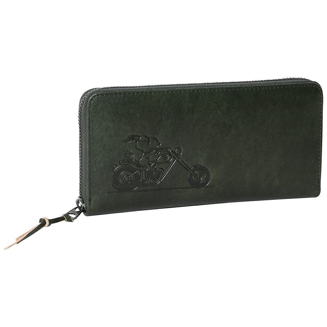

73301 Long Wallet Round Zipper Closure Character Embossed Blue [Snoopy] Women s (Green)