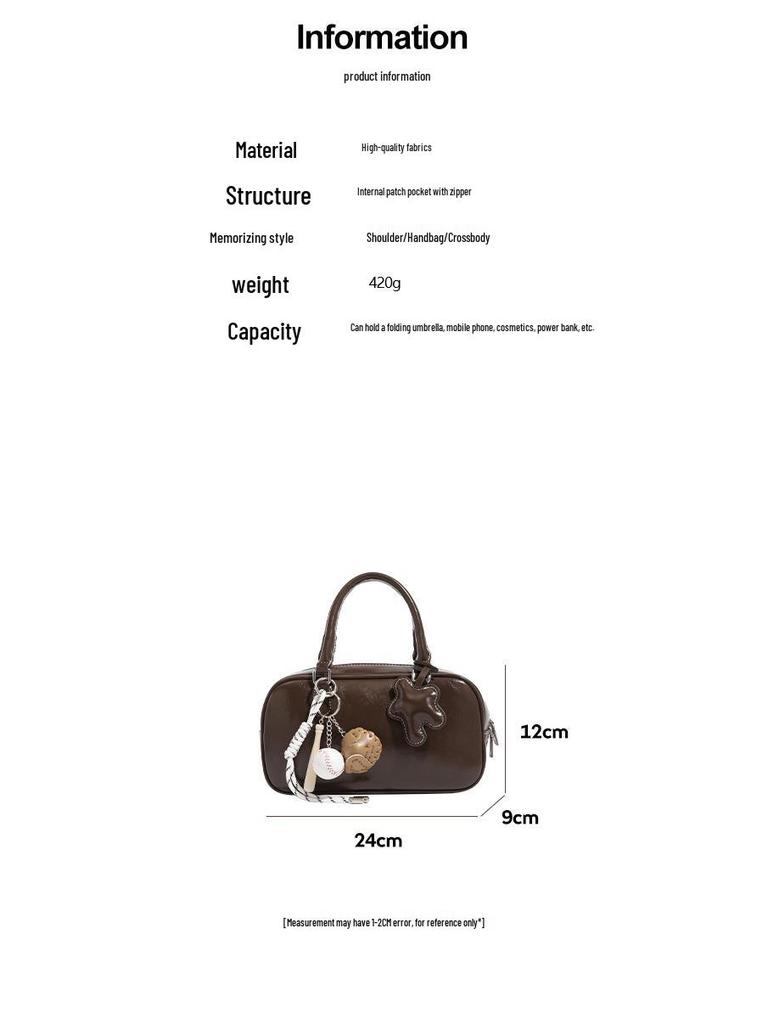 Niche Beta Women's Retro Bowling Bag Collection - 2024 Autumn/Winter Boston Shoulder Crossbody Handbag