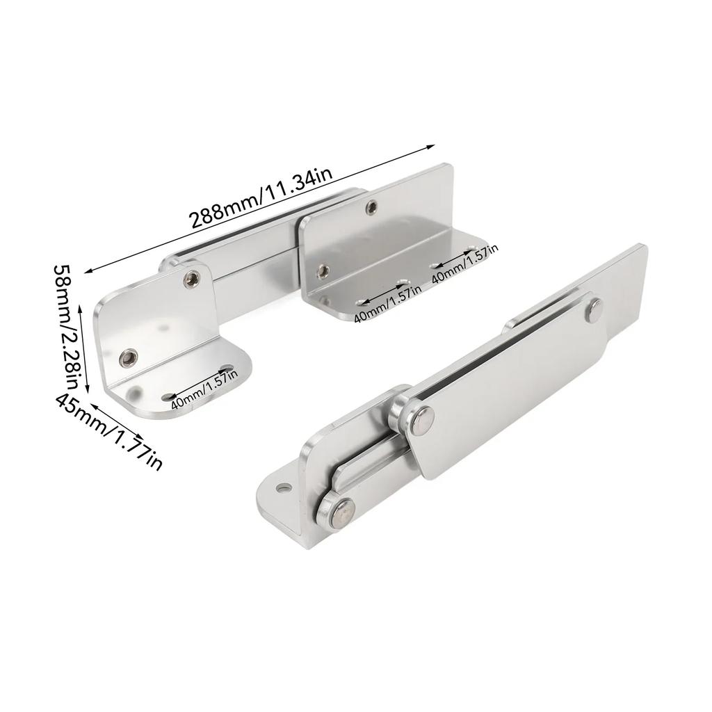 2PCS Boat Seat Mounting Hinge Aluminum Alloy Anti Pinch Fold Up Rustproof Deformation Resistant for Yacht