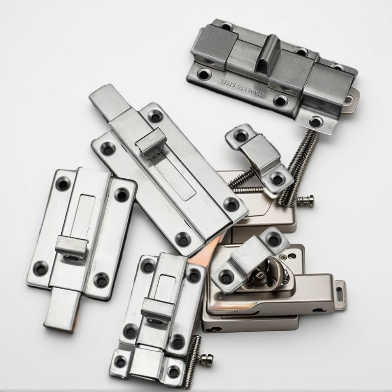 Self-Elastic Latch Security Bolt Latch Anti-theft Spring Latches Stainless Steel Cabinet Hinges Furniture Supplies Hardware