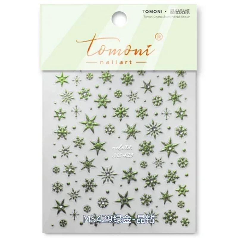 Laser Crăciun Iarnă Fulg de zăpadă Stras strălucitor 5D Relief în relief Auto-adeziv Nail Art Decor Autocolant 3D Decal manichiură