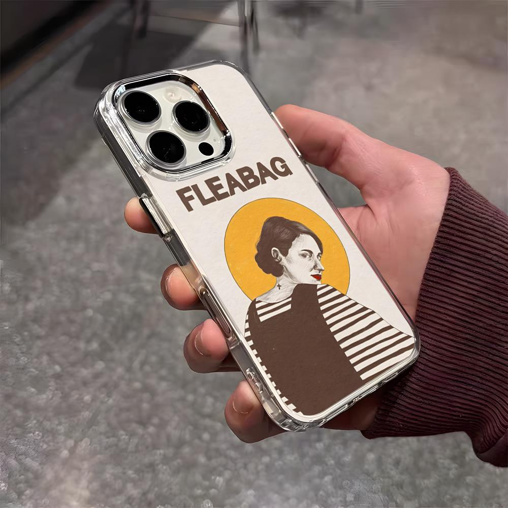 Funda para Teléfono TV F-Fleabag Para IPhone 17 Air 16 E 15 14 13 12 11 Plus Pro Max Transparente Galvanizado Funda Blanda
