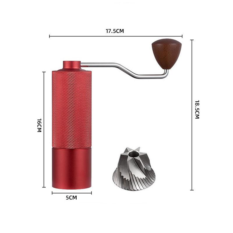 Manual Coffee Grinder Diamond Grinder CNC Stainless Steel Core Lengthened Handle Double Bearing Adjustable Coffee Bean Grinder