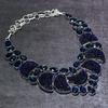 Blue Moldavite, Iolite Handmade 925 Sterling Silver Jewelry Necklace 18" Z6p64