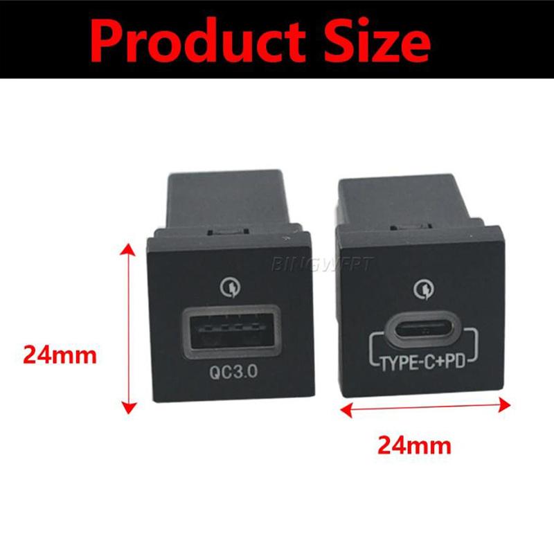 For VW Golf 6 Jetta 5 MK5 Scirocco 2010 2011 2012-2014 Car USB Charger Quick Charge QC3.0 Auto Phone Charging Adapter Button