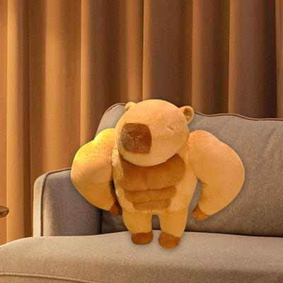 Muscle Capybara Plush Toy Figure Comfortable Car Living Room Soft Accompany Sleep