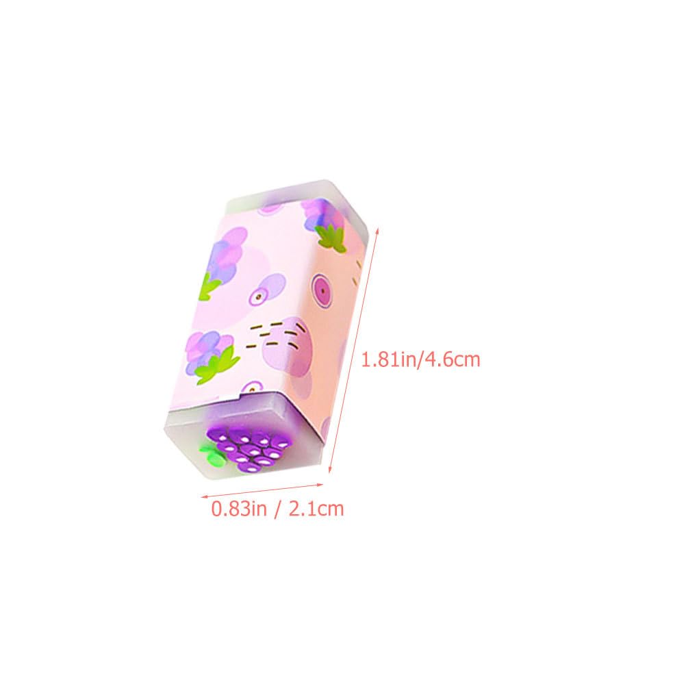Lurrose Pencil Elementary School School and Office Supplies 12-Piece Fruit-Shaped Erasers, High-Performance, Fun, Stationery, (Random Styles)